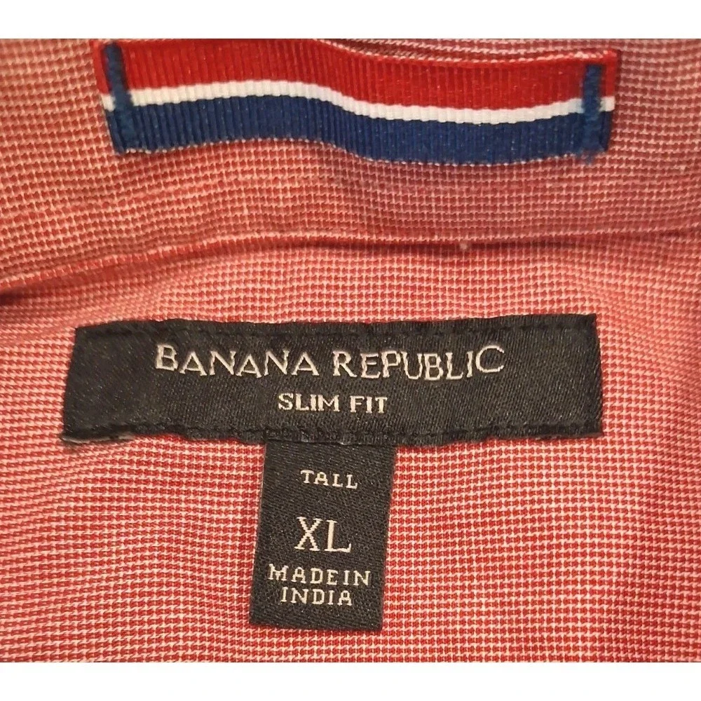 Banana Republic Pearl Snap Long Sleeve Button Down Slim Fit Mens Size XL Tall - Picture 7 of 12